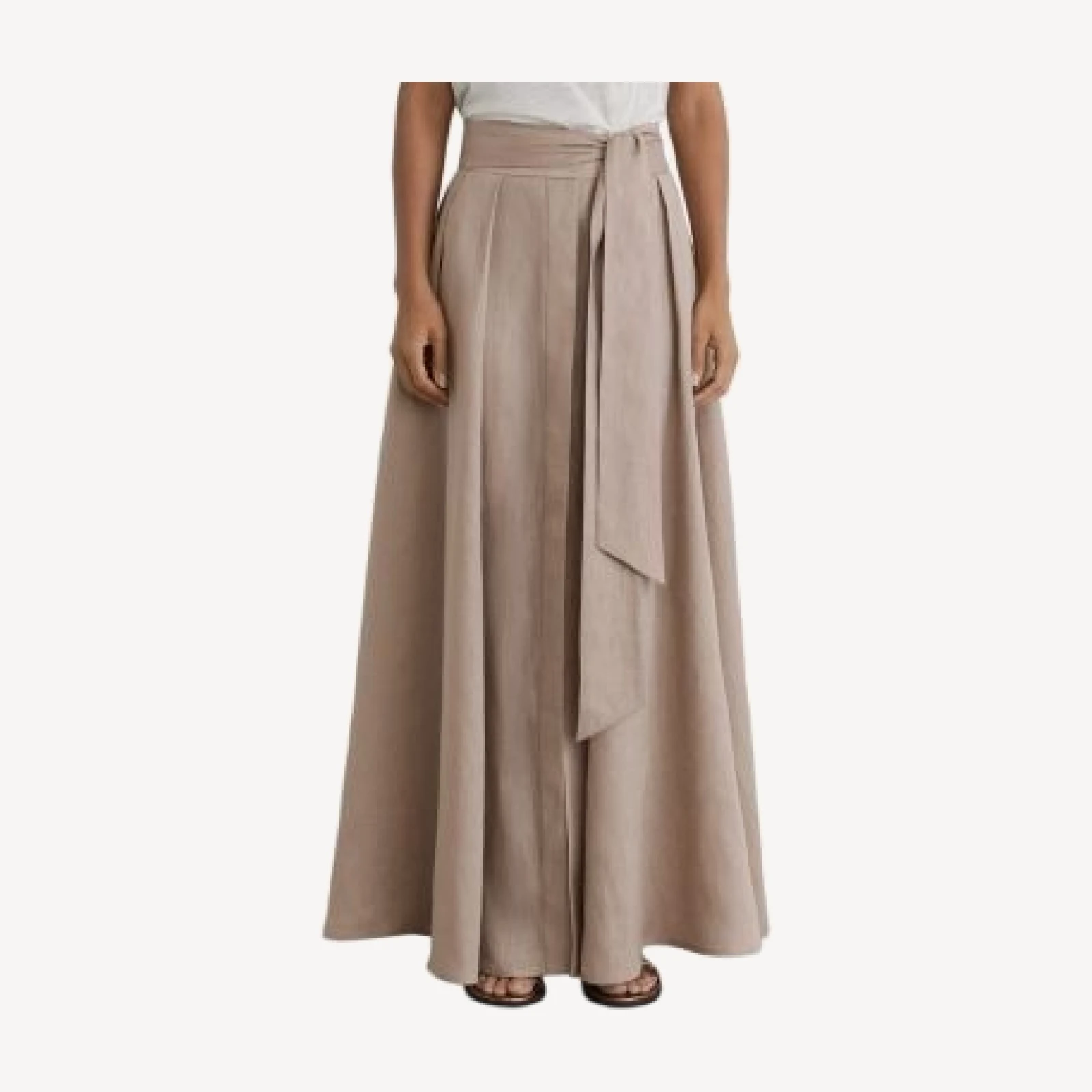 Reiss Jackie Linen Scarf Tie Waist Maxi Skirt