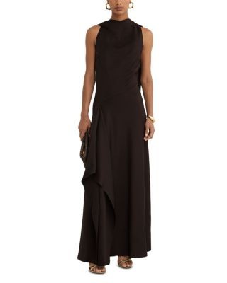Reiss Sabine Satin Cape Maxi Dress