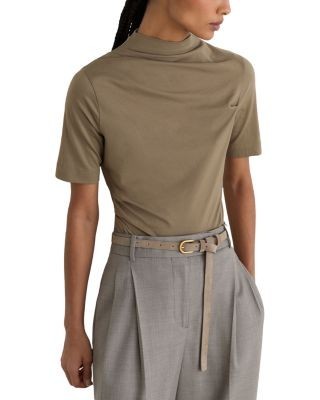 Reiss Tulia Draped Cotton Blend Top
