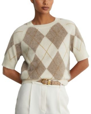 Reiss Aimee Brushed Cashmere Short Sleeve Sweater