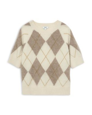 Reiss Aimee Brushed Cashmere Short Sleeve Sweater