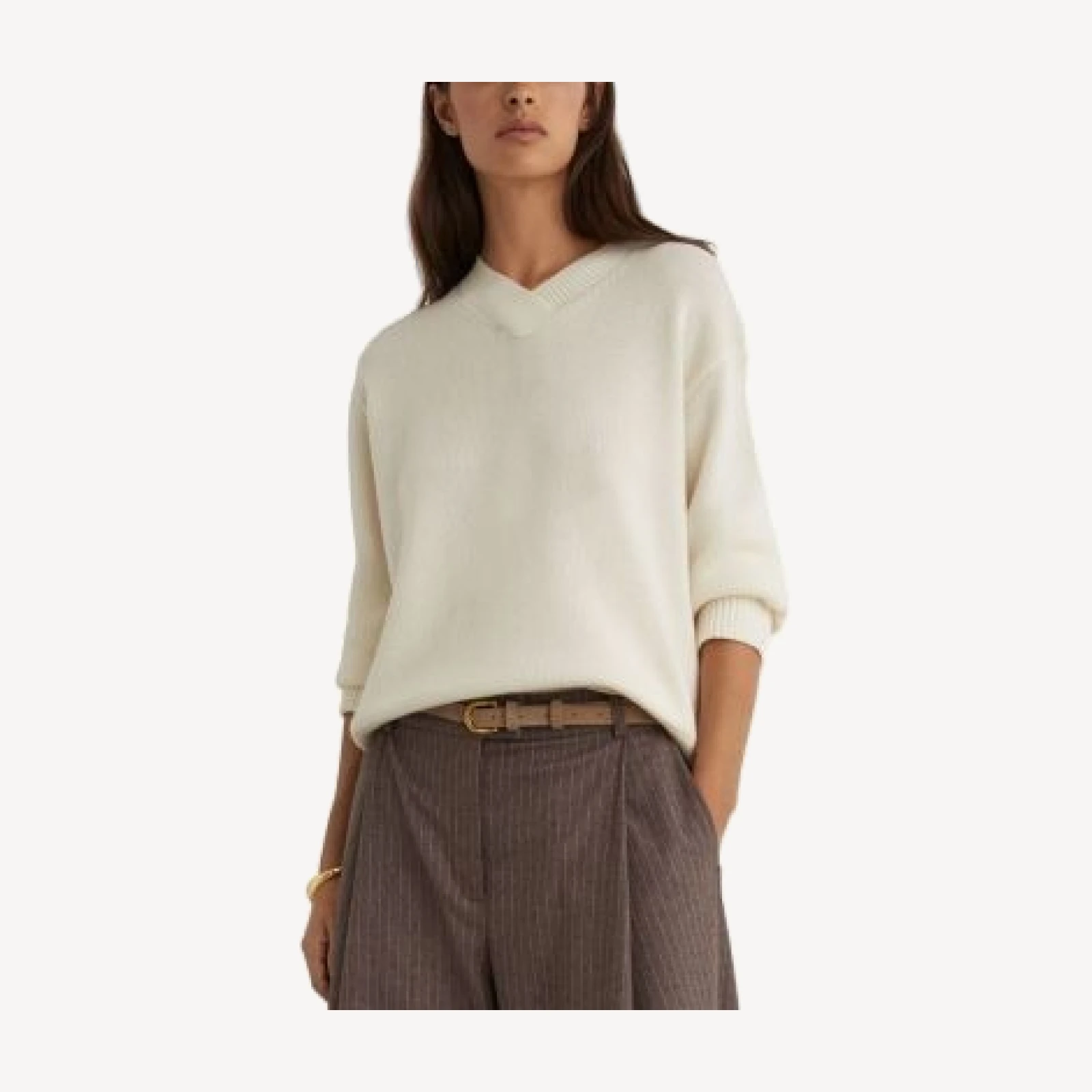 Reiss Mari Wool & Cashmere V Neck Sweater