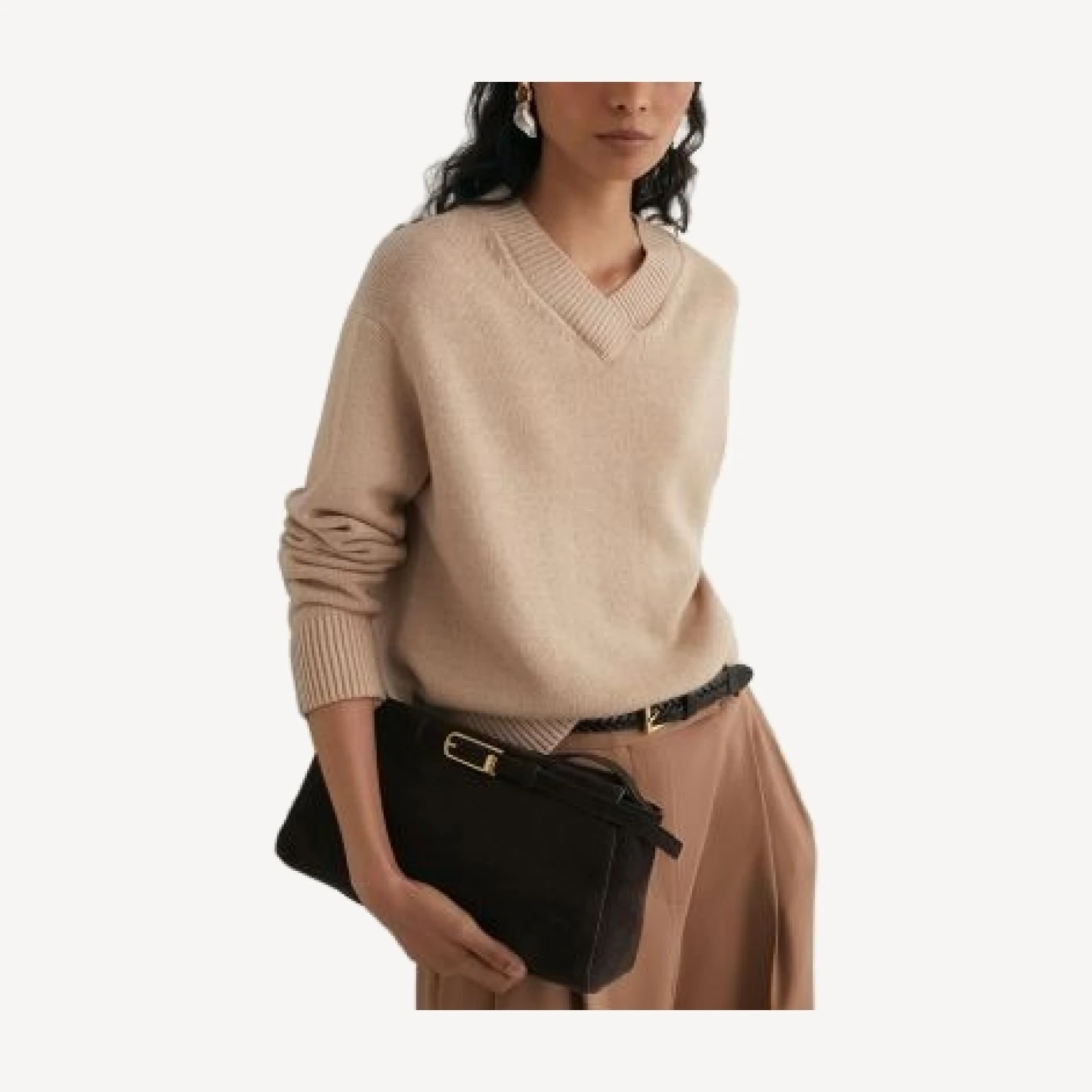 Reiss Mari Wool & Cashmere V Neck Sweater