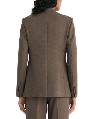 Reiss Petite Gabi Puppytooth Check One Button Blazer