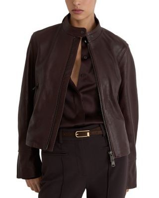 Reiss Petite Erin Leather Jacket