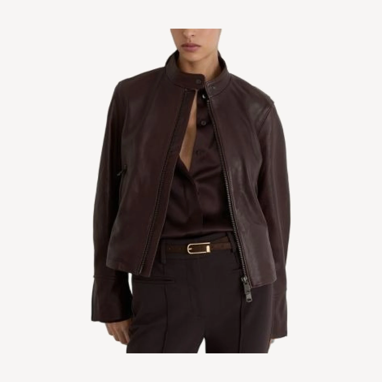 Reiss Petite Erin Leather Jacket