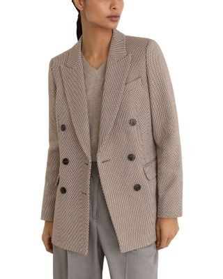 Reiss Aubrey Double Breasted Textured Blazer
