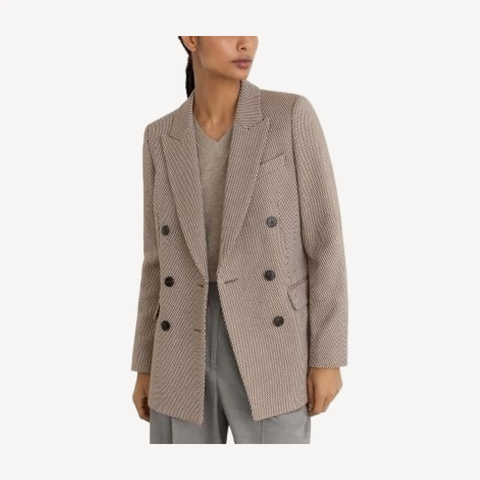 Reiss Petite Aubrey Textured Double Breasted Blazer