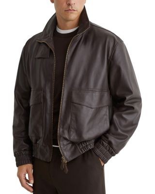 Reiss Trinity Oversized Leather Jacket