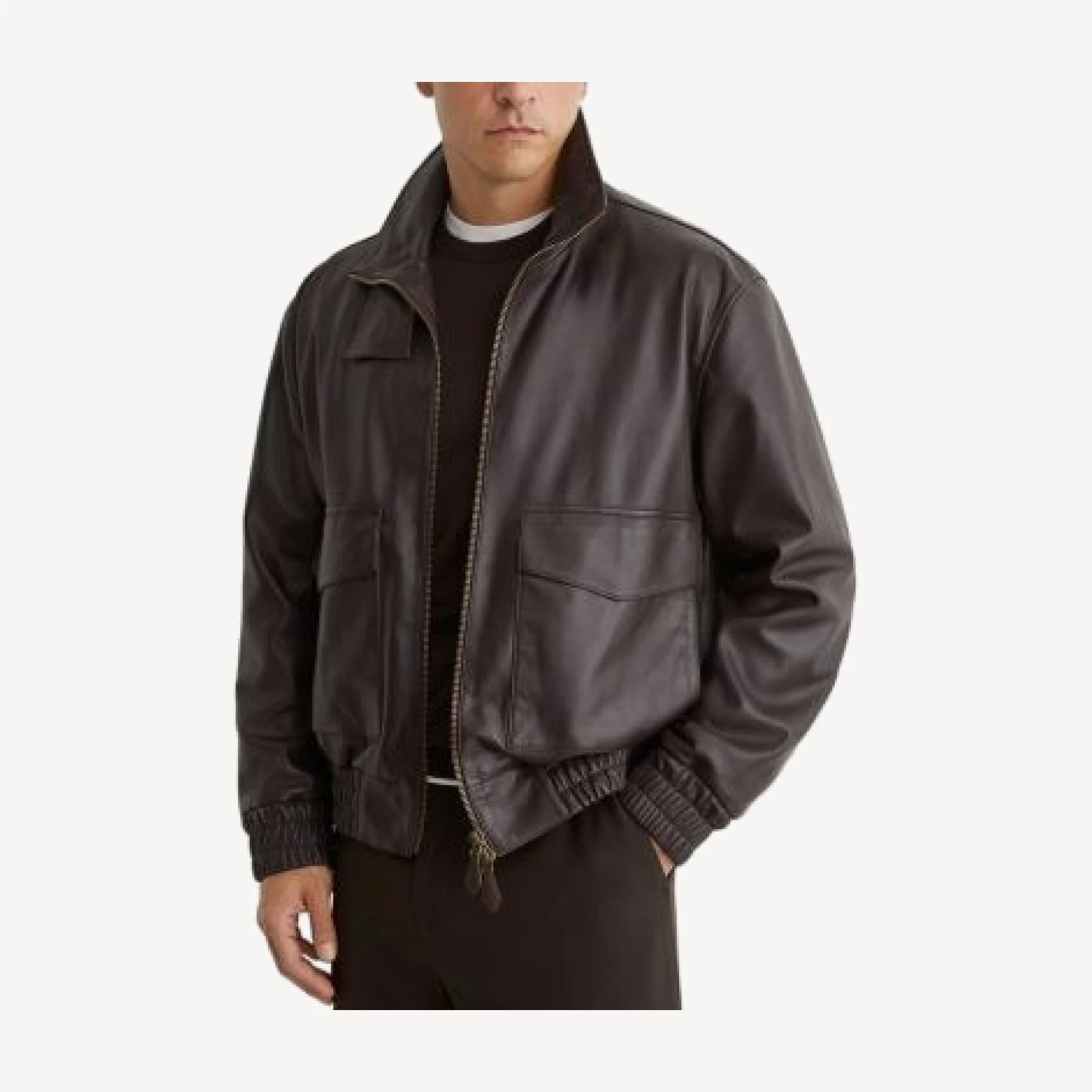 Reiss Trinity Oversized Leather Jacket