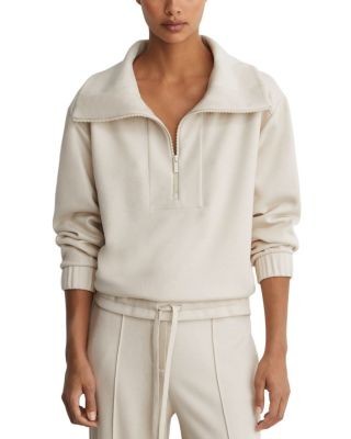 Reiss Layla Funnel Neck Half Zip Sweatshirt