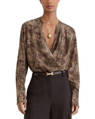 Reiss Silk Draped Top