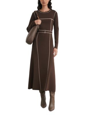 Reiss Etta Belted Knit Midi Dress