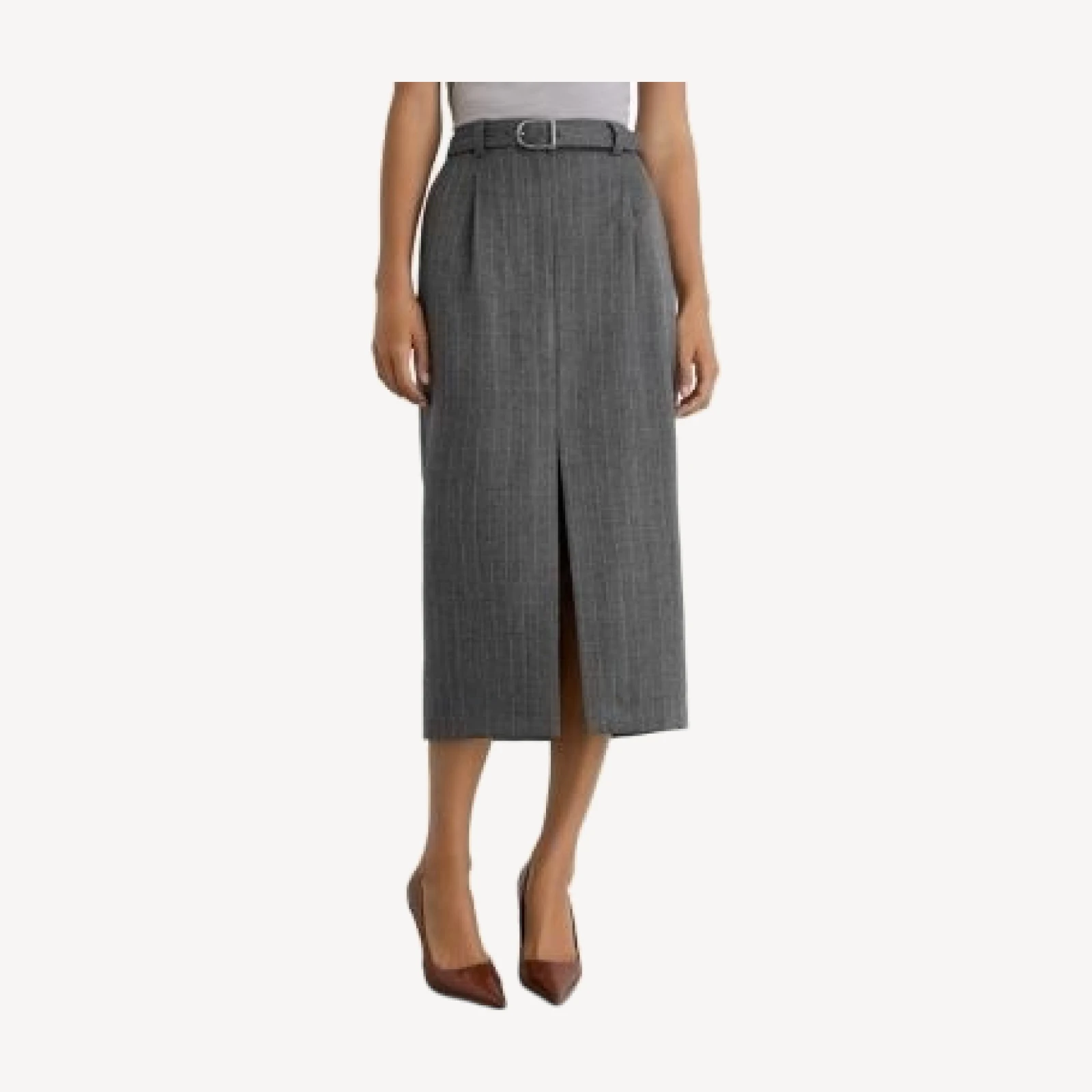 Reiss Astrid Wool Belted Pencil Skirt