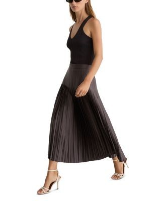 Reiss Savannah Pleated Midi Skirt