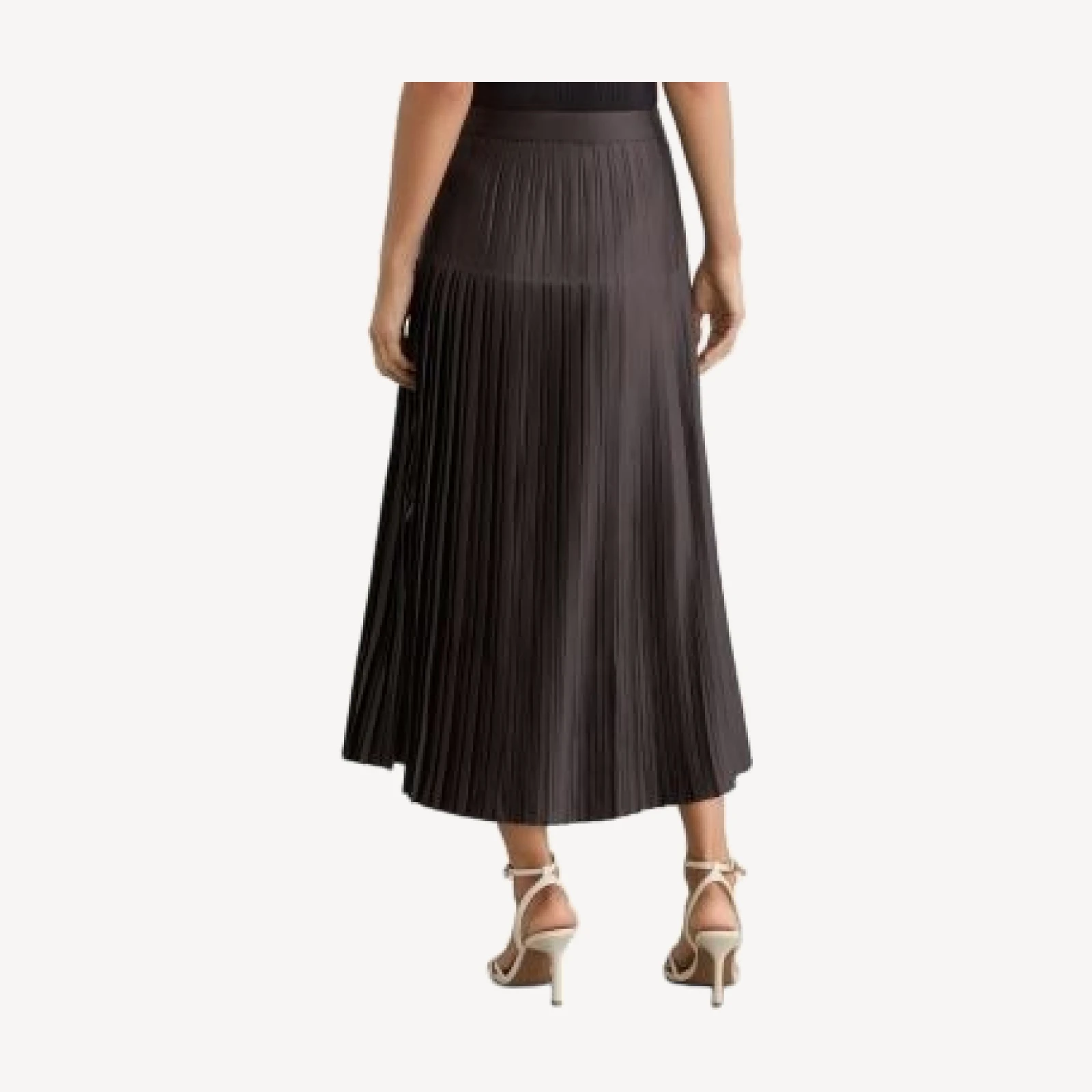 Reiss Petites Savannah Satin Pleated Midi Skirt