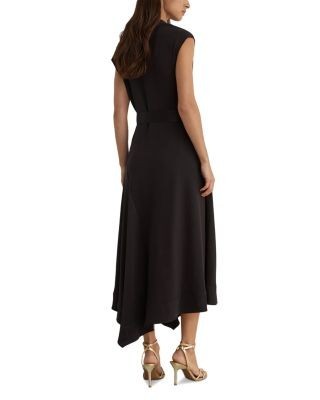 Reiss Justine Cowl Neck Sash Waist Midi Dress