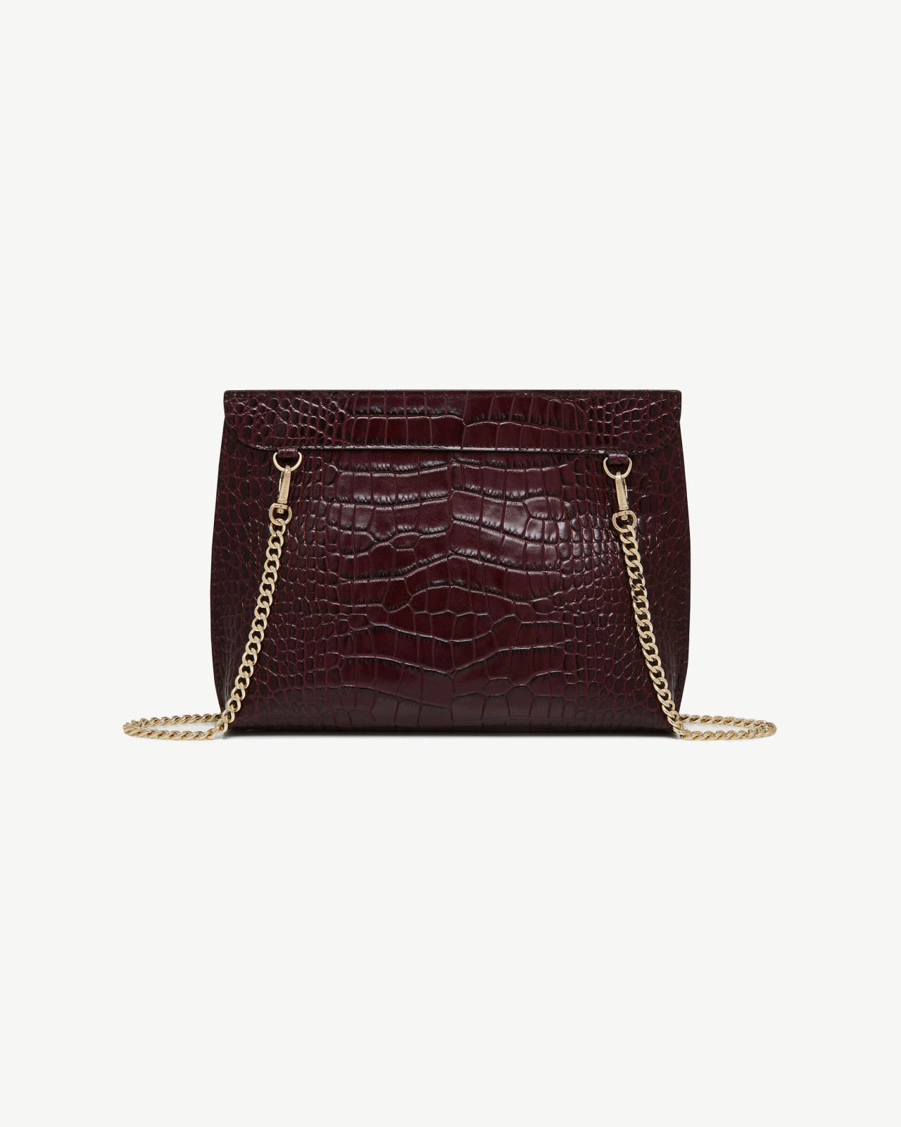 Stylist - Croc-Embossed Leather Burgundy