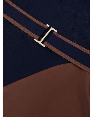 Reiss Mixed Media Midi Dress