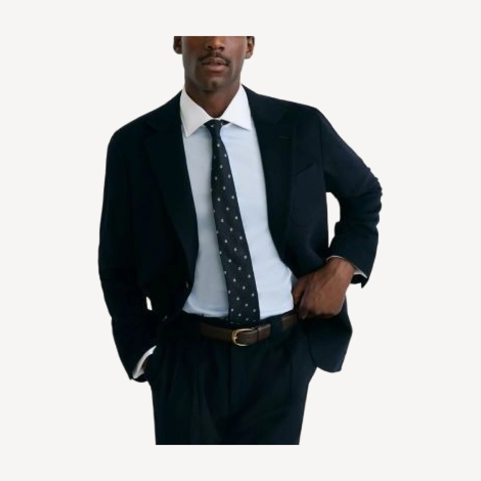 Reiss Wells Cotton Blend Stretch Contrast Collar Dress Shirt
