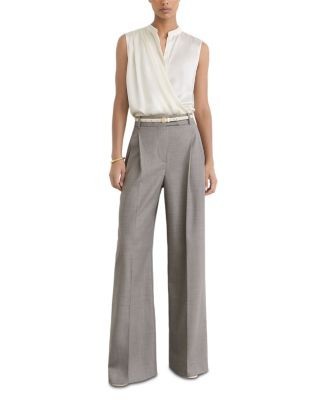 Reiss Gia Silk Draped Sleeveless Blouse