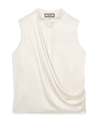 Reiss Gia Silk Draped Sleeveless Blouse