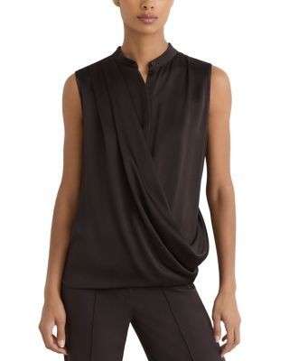 Reiss Gia Silk Draped Sleeveless Top