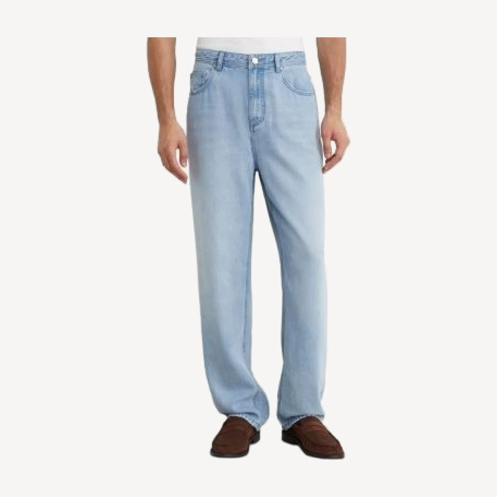 Reiss Sloane Relaxed Straight Fit 30.3 Jeans in Light Wash