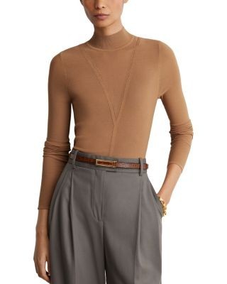 Reiss Sheer Inset Knit Top