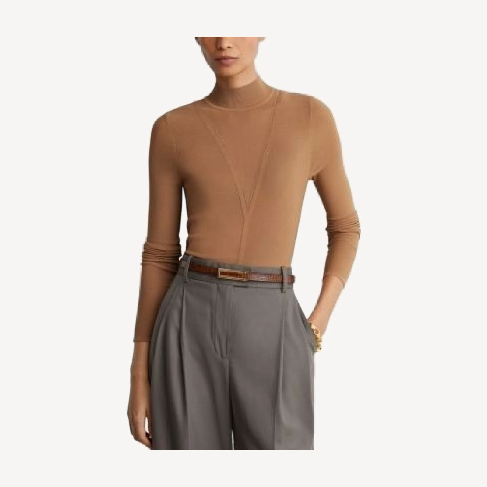 Reiss Sheer Inset Knit Top