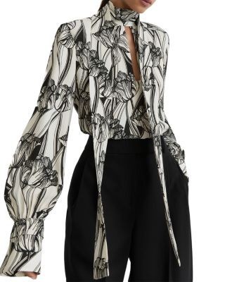 Reiss Kennedy Scarf Neck Blouse