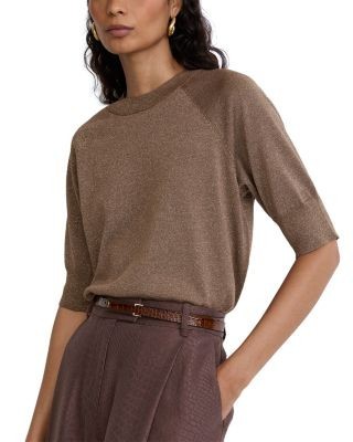 Reiss Metallic Crewneck Top