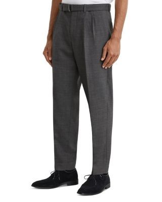 Reiss Strap Tapered Fit Belted Pleat Trousers
