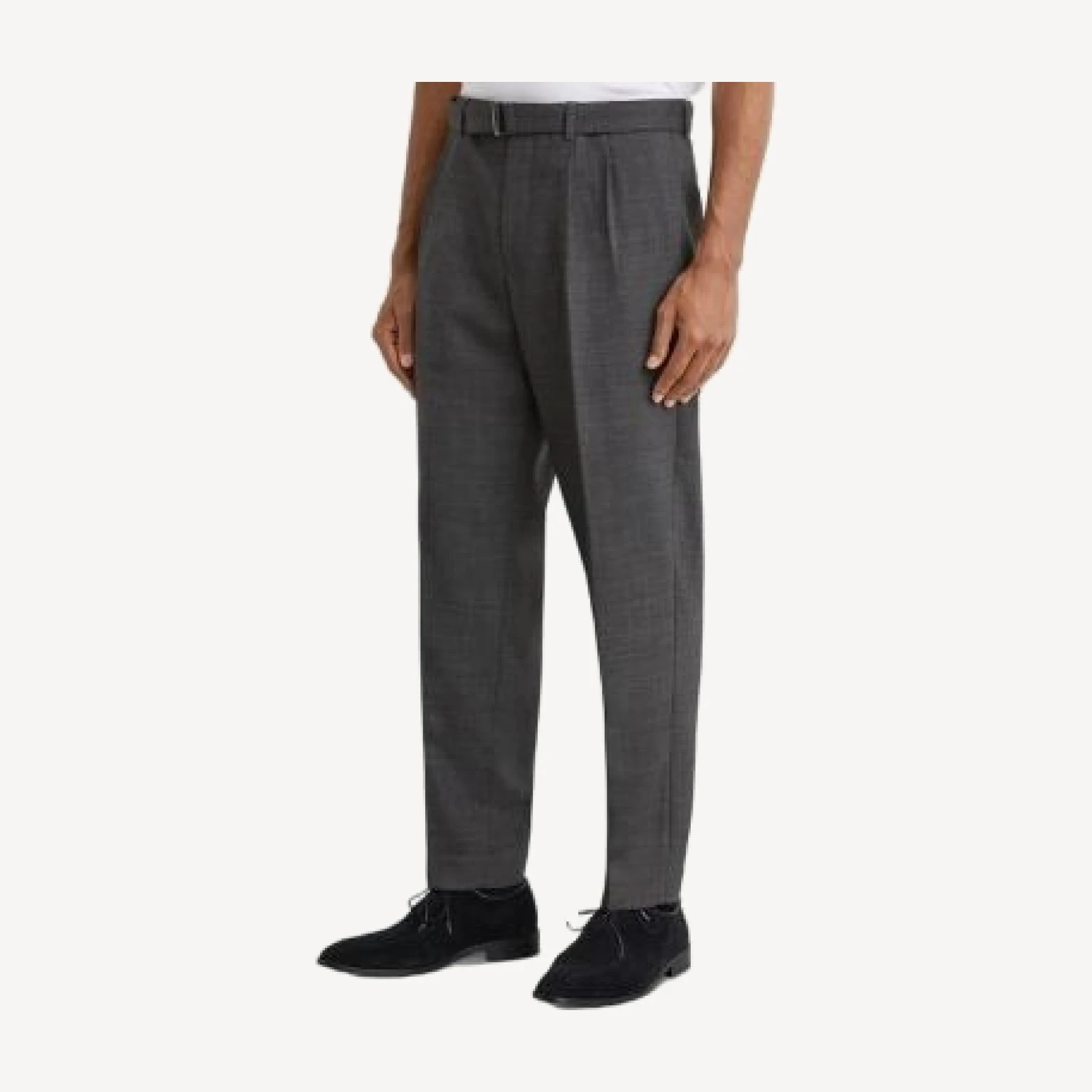 Reiss Strap Tapered Fit Belted Pleat Trousers