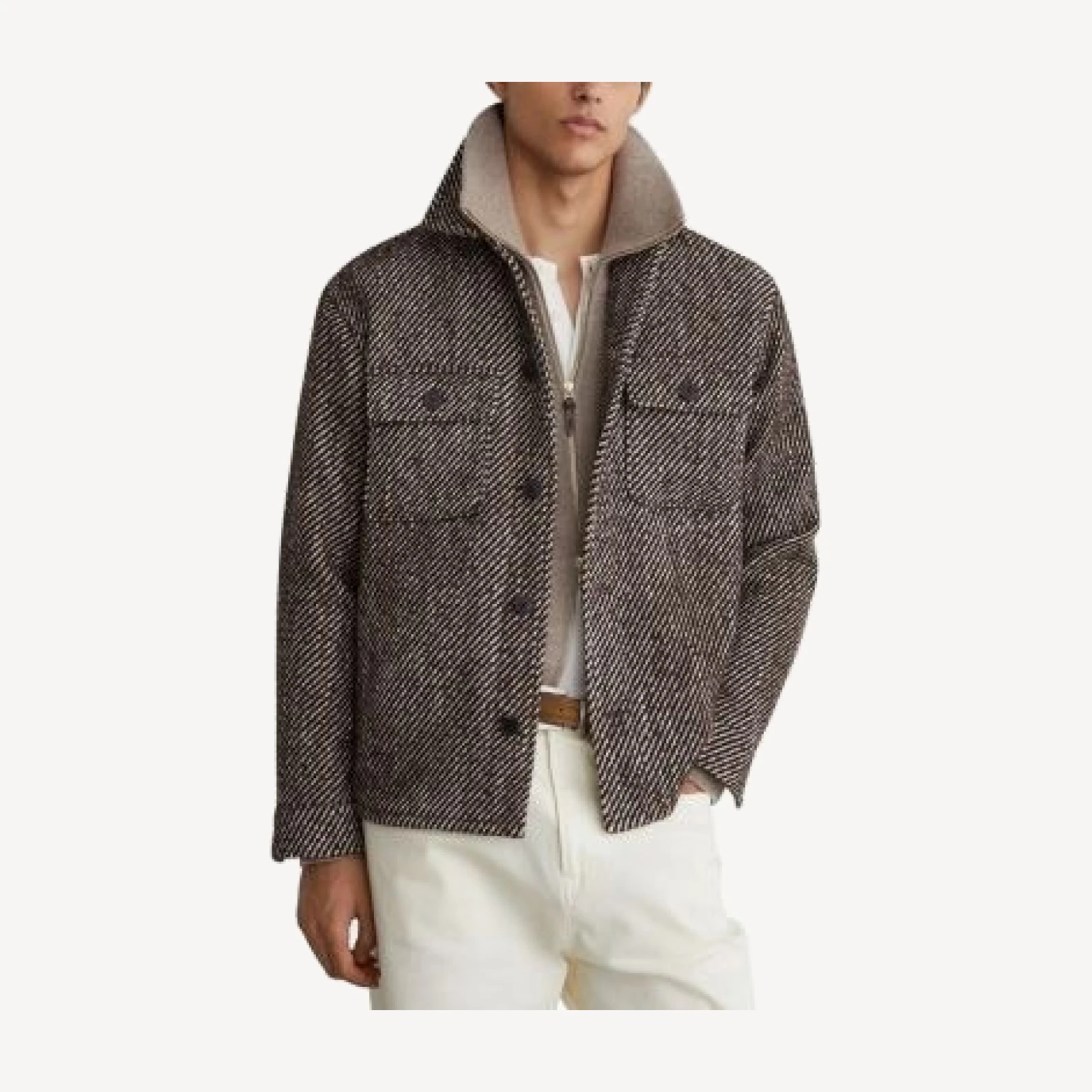 Reiss Clifton Brushed Twill Pocket Overshirt