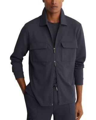 Reiss Glover Stretch Twill Zip Through Overshirt