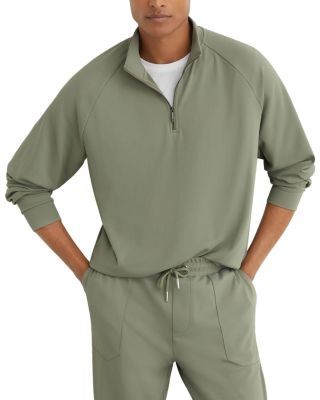 Reiss Eytan Stretch Twill Half Zip Sweatshirt