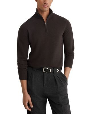 Reiss Royal Cashmere Stand Collar Half Zip Sweater