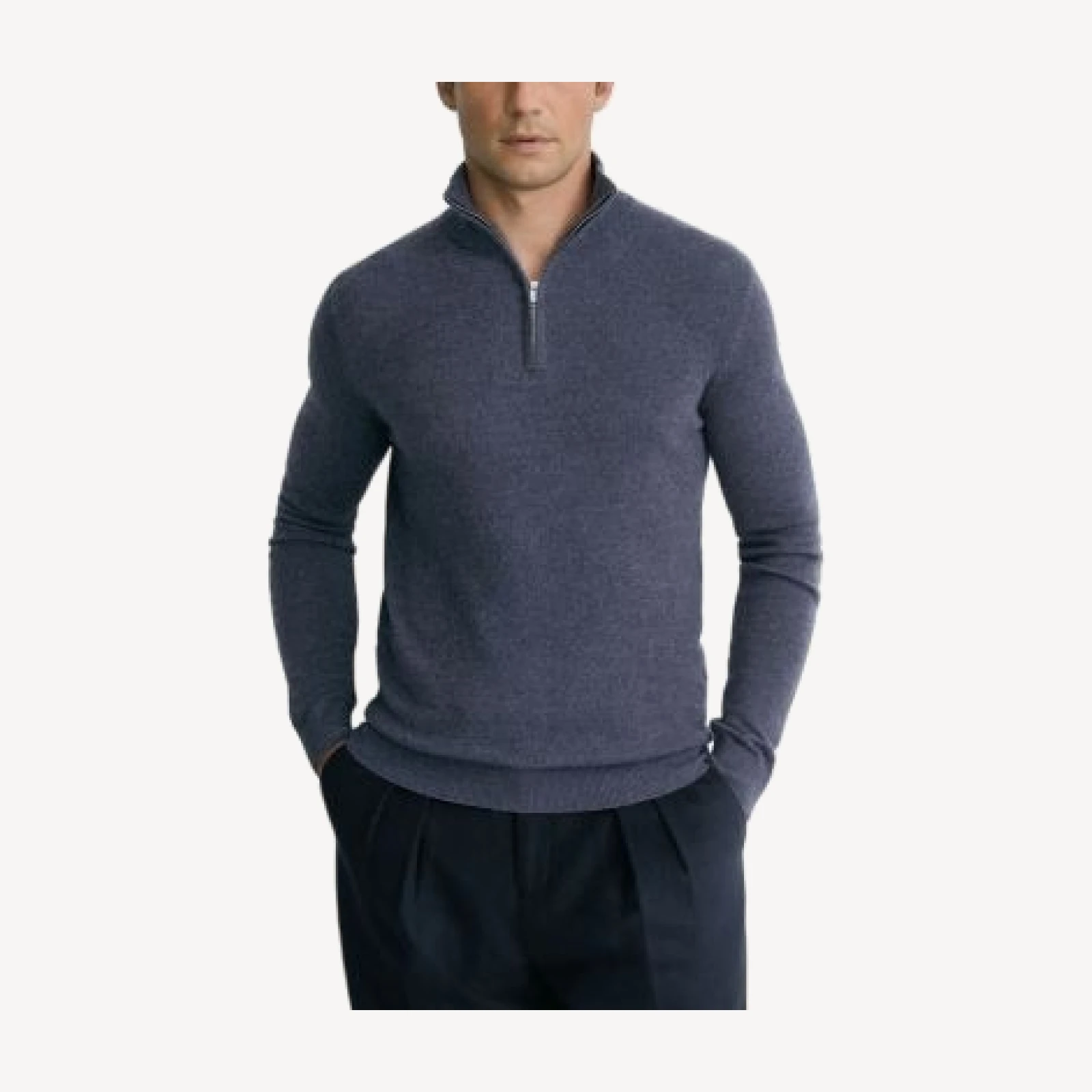 Reiss Royal Cashmere Stand Collar Half Zip Sweater