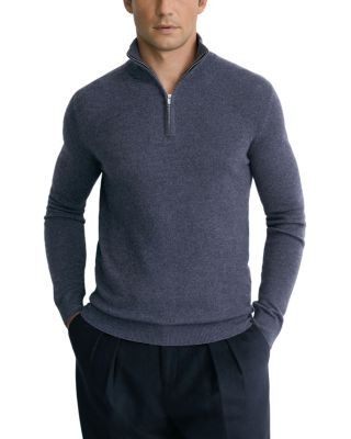 Reiss Royal Cashmere Stand Collar Half Zip Sweater