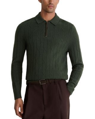 Reiss Bartstow Wool Half Zip Diagonal Stitch Sweater