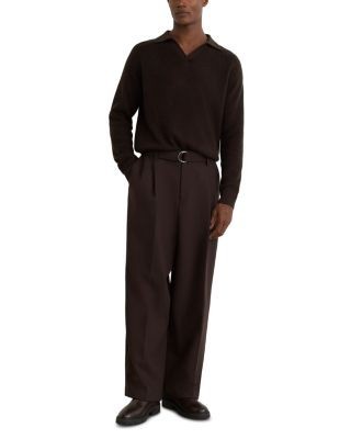 Reiss Spence Open Collar Textured Waffle Sweater