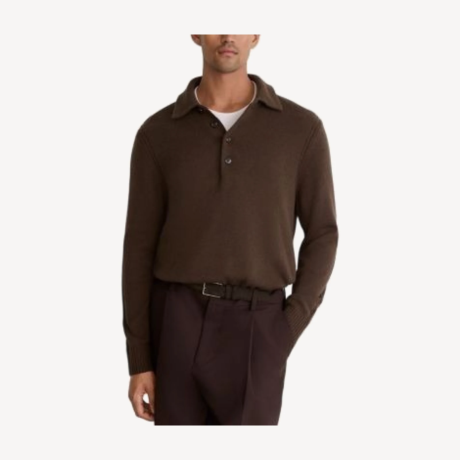 Reiss Wool & Cashmere Button Polo Shirt