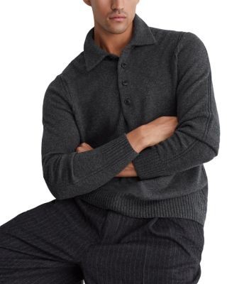 Reiss County Wool & Cashmere Half Button Polo Sweater