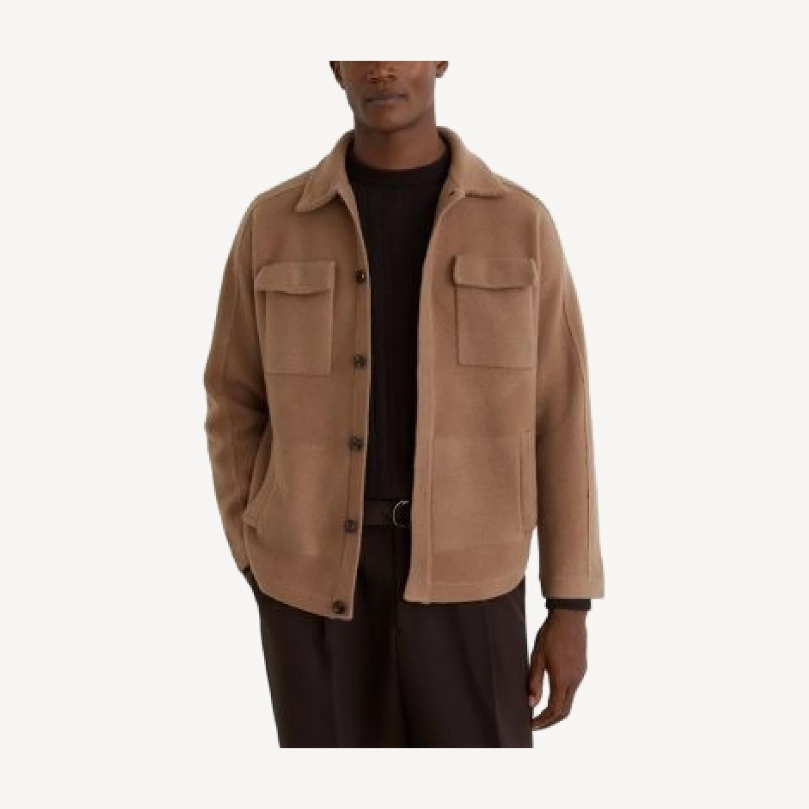 Reiss Lockwood Wool Concealed Placket Overshirt