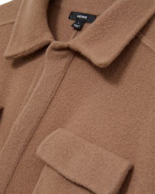 Reiss Lockwood Wool Concealed Placket Overshirt