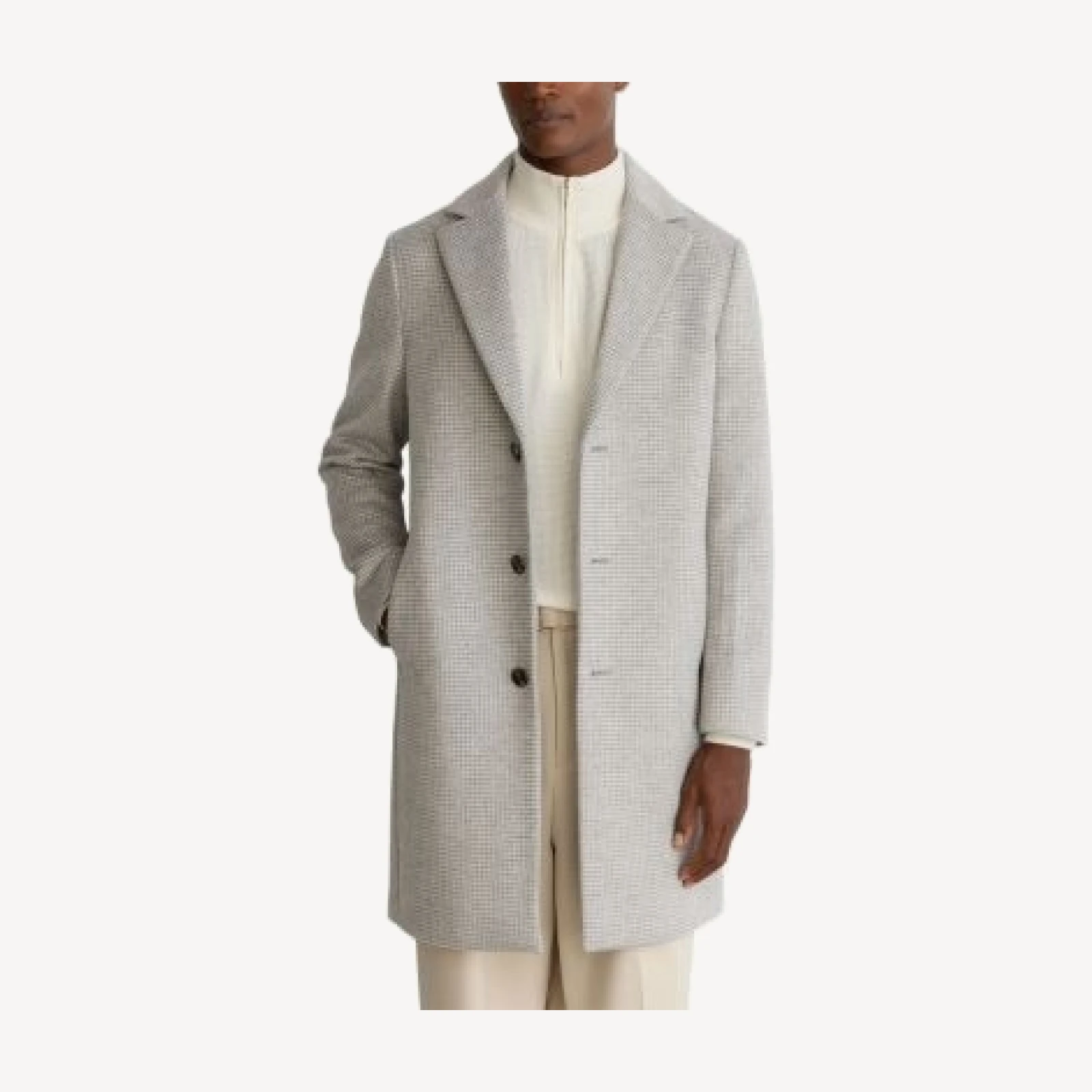 Reiss Dawn Single Breasted Puppytooth Check Overcoat
