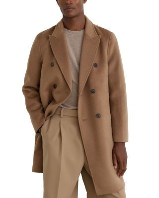 Reiss Dusk Wool Blend Double Breasted Overcoat