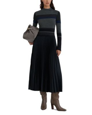 Reiss Petites Wool Blend Stripe Midi Dress
