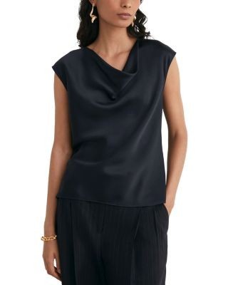 Reiss Cate Silk Cowlneck Top